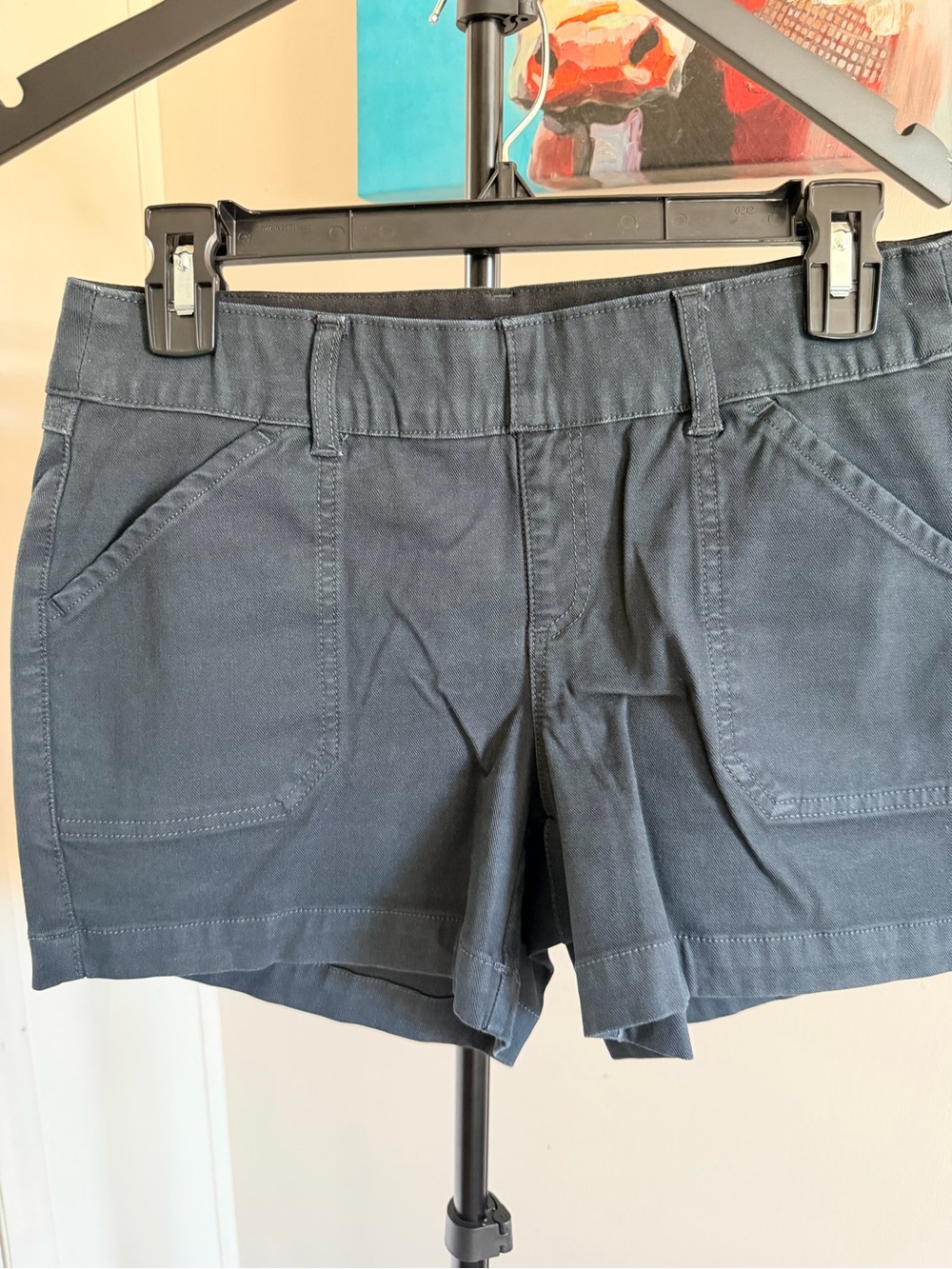 Women’s Buckle Black Chino Shorts – Size Small